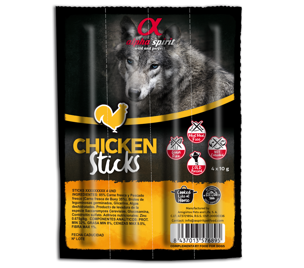 Alpha Spirit Bâtonnets De Poulet Ristra Pour Chien (4 Unités)