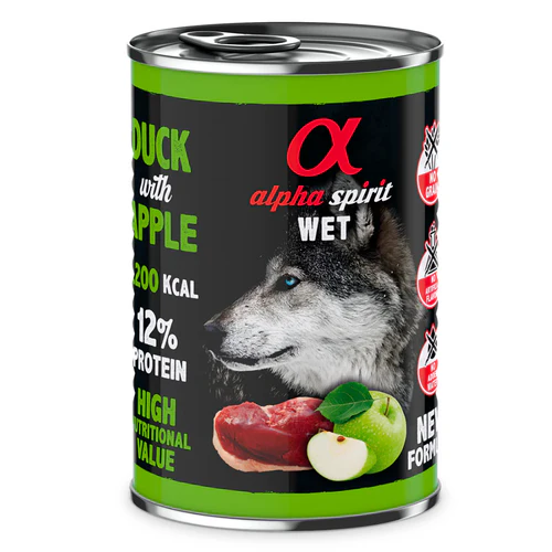 [ALPHD040005312] Alpha Spirit Can Duck With Apple Dog 400G