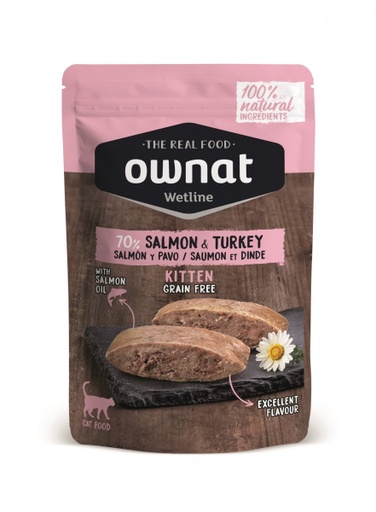 [57007] Ownat Cat Gf Wetline Kitten Salmon & Turkey 85G