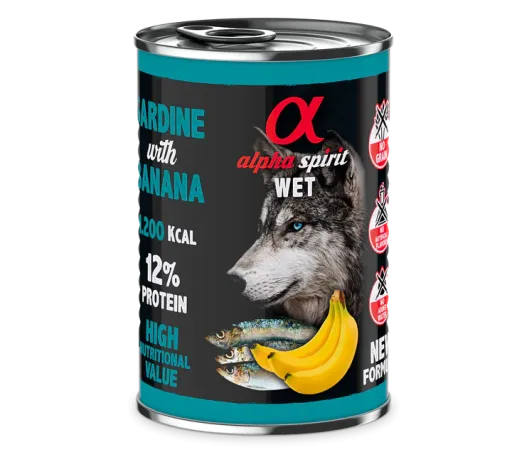 [ALPHD040005612] Alpha Spirit Can Sardine With Banana Dog 400G