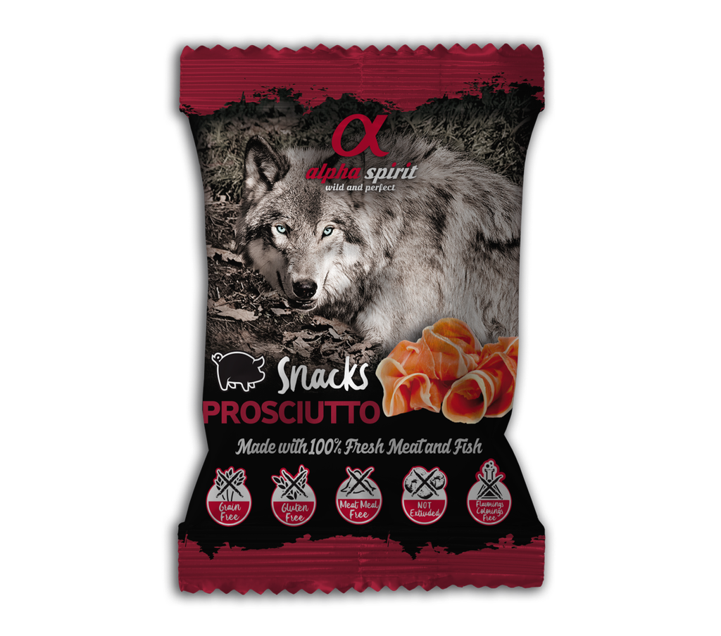 Alpha spirit Dog prosciutto snacks 50g