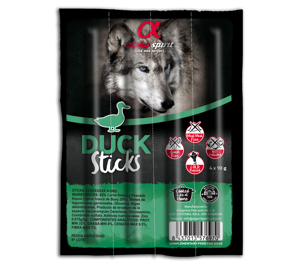 Alpha Spirit Bâtonnets De Canard Ristra Pour Chien (4 Unités)