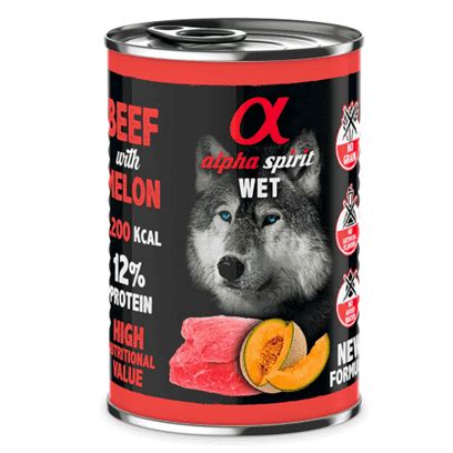 Alpha Spirit Can Beef with melon dog 400g
