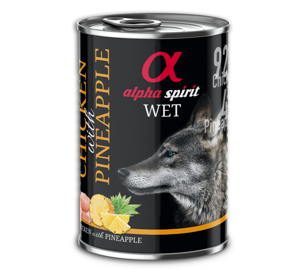 Alpha Spirit Can Chicken with pineapple dog 400g