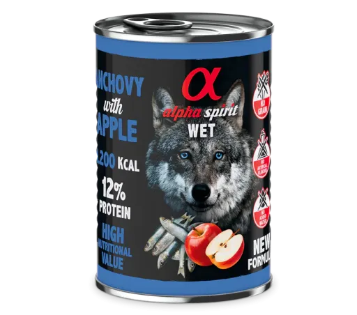Alpha Spirit Can Anchovy with apple dog 400g