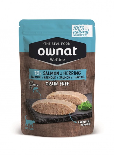 [057002] Ownat Cat Gf Wetline Salmon & Herring 85G