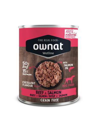 [57021] Ownat dog gf Wetline beef with salmon 395g