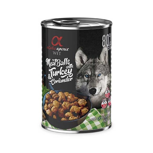 [20124] Alpha Spirit Can Meatballs turkey & coriander 400g