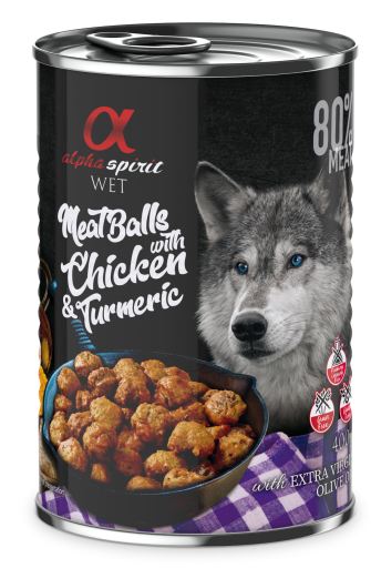 [20134] Alpha Spirit Can Meatballs chicken & turmeric 400g