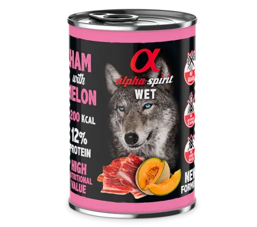 [ALPHD040003812] Alpha Spirit Can Ham With Melon Dog 400G