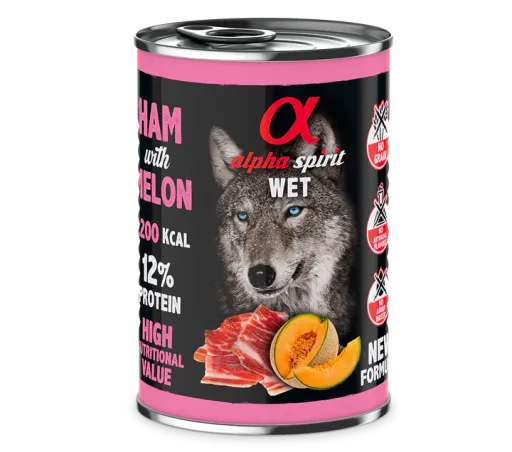 [ALPHD040003812/81.1] Alpha Spirit Can Ham with melon dog 400g